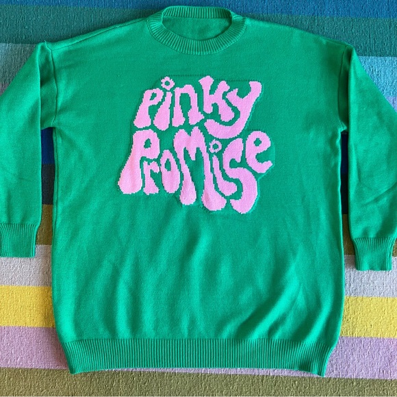 New Super Cute PINKY PROMISE Oversized Sweaters • Factory Sample • Size Large - Picture 1 of 4